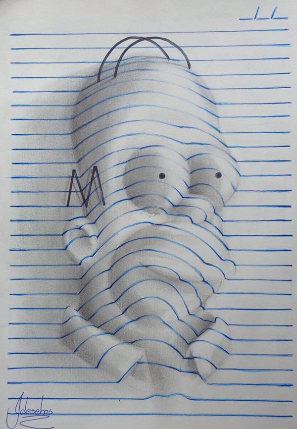 funny-3d-line-drawings-doodles-notepad-art (6)