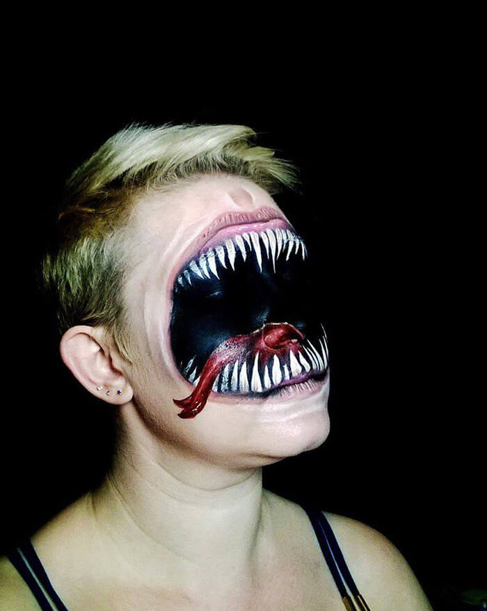 Scary on sale face makeup