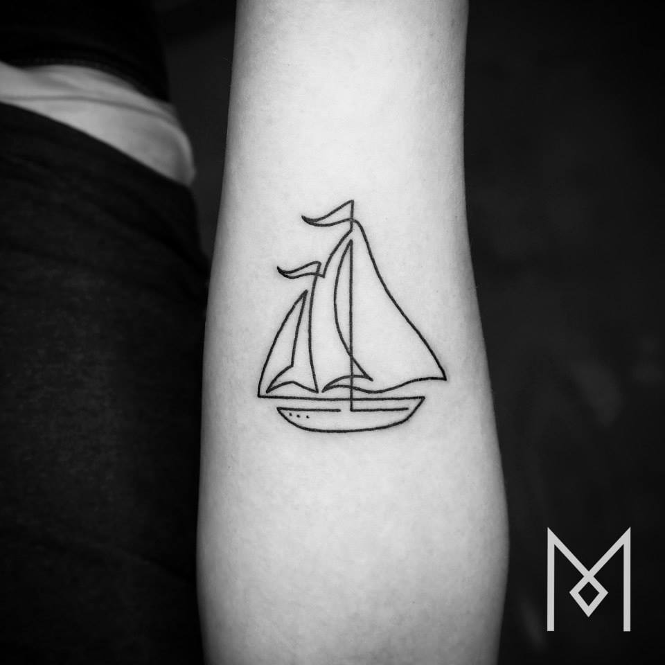 Minimalist One Continuous Line Tattoos Iranian German Artist Vuing