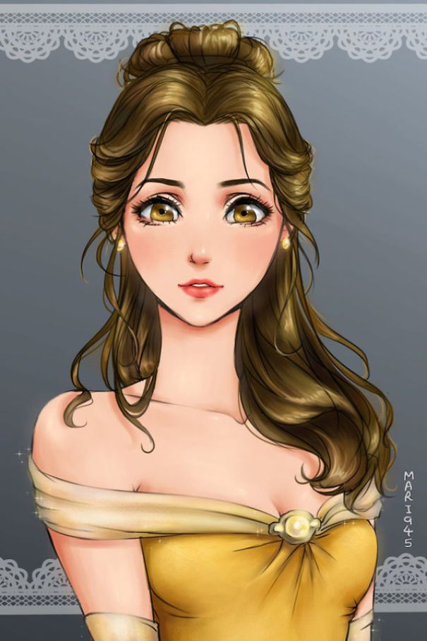 disney-princesses-anime-characters-drawings-14