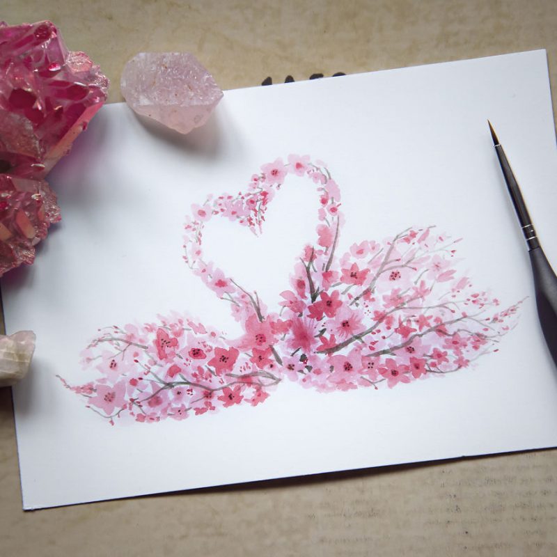 cherry-blossom-animals-silhouette-watercolors-4