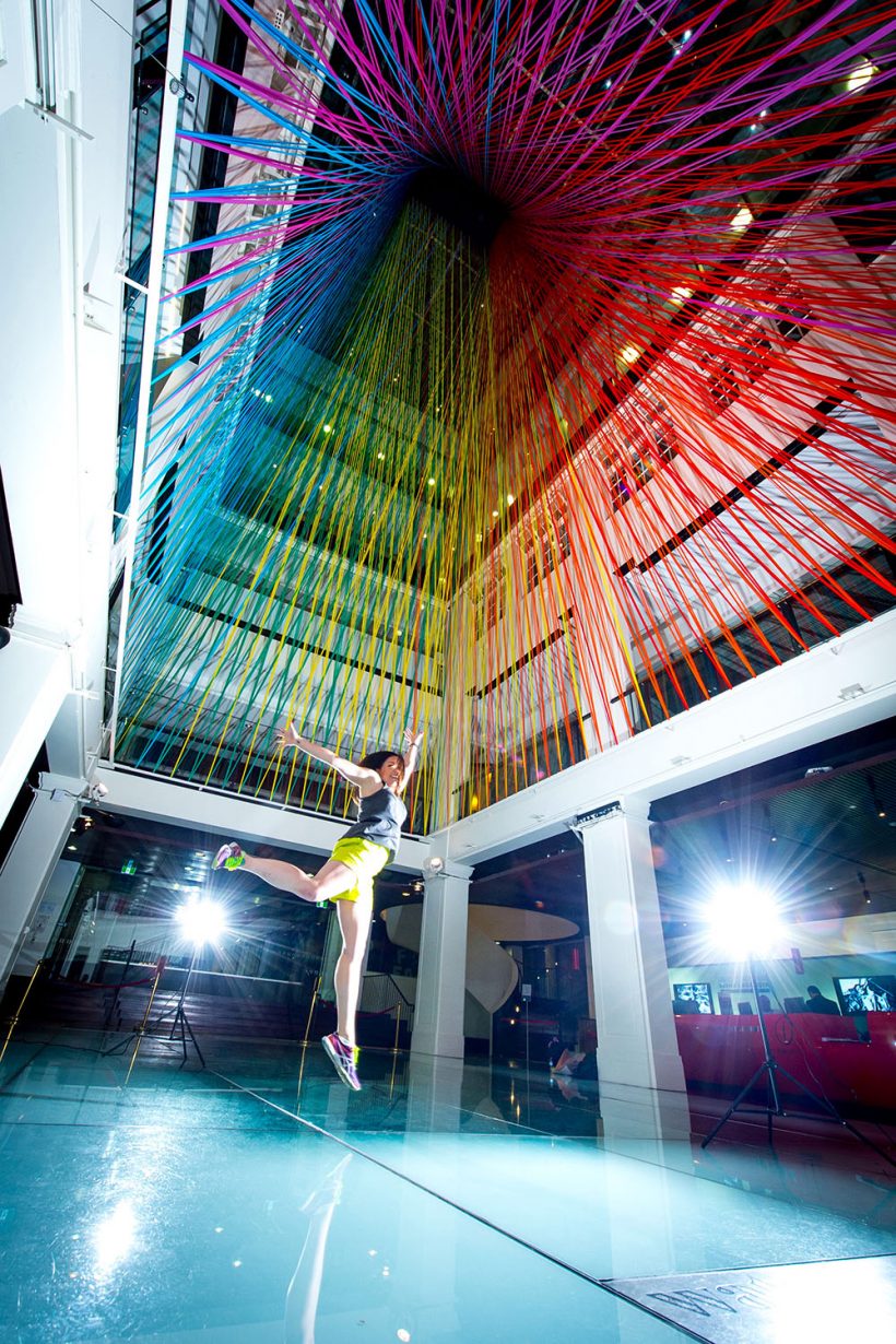 Colorful tape installation looks like a cascading rainbow – Vuing.com