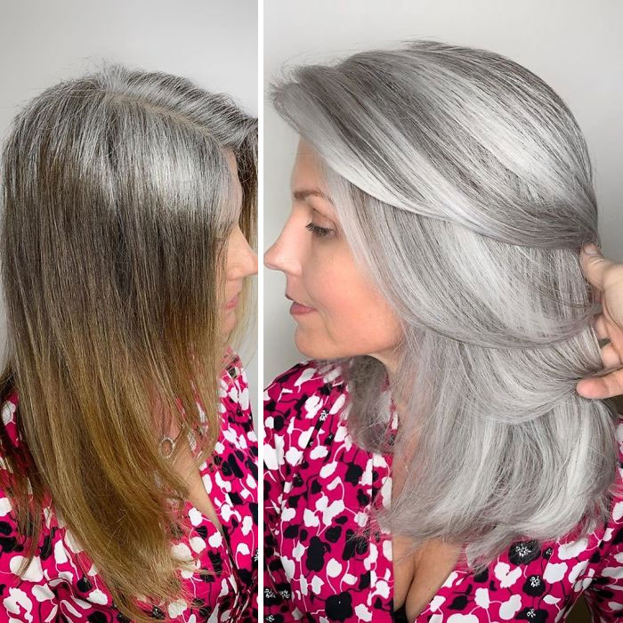 Radiant transformations of grey hair instead of dying It – Vuing.com