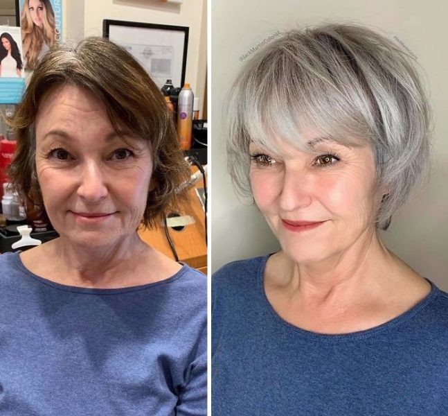 Radiant transformations of grey hair instead of dying It – Vuing.com